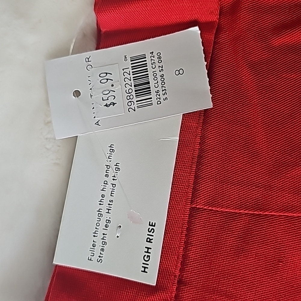 Ann Taylor shorts 8 high rise linen blend Red embroidered flowers NWT - Picture 8 of 13